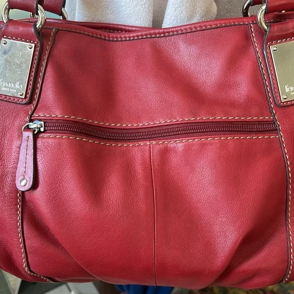 Tignanello Genuine leather Red shoulder bag purse excellent preowned condition - Picture 9 of 11
